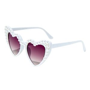 White Pearl Heart-Shaped Sunglasses - NWT